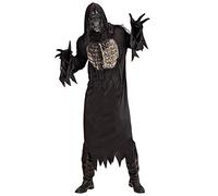 W WIDMANN MILANO Party Fashion - Costume da demone, vestaglia con cappuccio, guanti, maschera, mietitore dell'orrore, Halloween