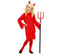 W WIDMANN MILANO Party Fashion - Costume da diavoletto per bambini | Set da 3 pezzi con abito, cintura e corna per Halloween, Carnevale e feste a tema "Inferno"