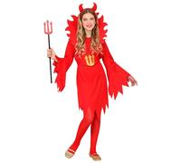 W WIDMANN MILANO Party Fashion - costume da diavolo per bambini, vestito, cintura con maxi colletto, diavolo, demone, festa in maschera, carnevale, Halloween