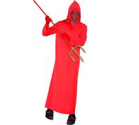 W WIDMANN MILANO Party Fashion - Costume da diavolo, tunica con cappuccio e maschera, inferno, Satana