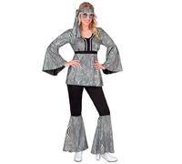 W WIDMANN MILANO Party Fashion - Costume da discoteca anni '70 da donna | Outfit retrò con top, pantaloni e fascia per il Carnevale, feste a tema ed eventi in discoteca