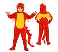 W WIDMANN MILANO Party Fashion - Costume per bambini Drago, tuta verde con cappuccio, costume da animale, costumi di carnevale, carnevale