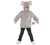 W WIDMANN MILANO Party Fashion - Costume da elefante in peluche per bambini, giacca con cappuccio e maschera, carnevale, festa a tema