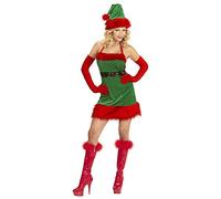 W WIDMANN MILANO Party Fashion - Costume da elfo aiutante di Babbo Natale, vestito, cintura, cappello, Natale