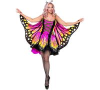 W WIDMANN MILANO Party Fashion - Costume da farfalla da donna | Abito con tutù, ali e cerchietto, costume da animale per Carnevale e feste a tema