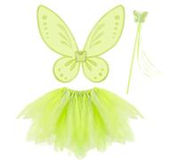WIDMANN 96541 - Set Magic Fairy per Bambina, Tutu, Ali, Bacchetta Magica, Farfalla, Fatina, Favole, Carnevale, Colore Verde