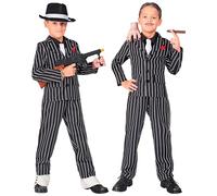 W WIDMANN MILANO Party Fashion - costume da gangster per bambini, abito gessato, criminale, boss mafioso, costumi di carnevale