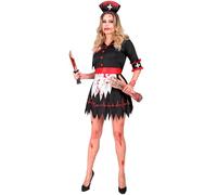 W WIDMANN MILANO Party Fashion - Costume da infermiera zombie, abito con copricapo, costume sanguinolento per Halloween