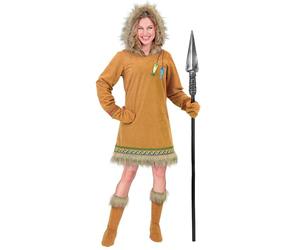 W WIDMANN MILANO Party Fashion - Costume da Inuit da donna | Set da 3 pezzi, composto da abito con cappuccio, guanti e copristivali, per il Carnevale e le feste a tema