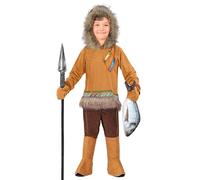 W WIDMANN MILANO Party Fashion - Costume da Inuit per bambini, maglia con cappuccio, pantaloni, guanti e copristivali per carnevale