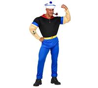W WIDMANN MILANO Party Fashion - Costume da marinaio forte, camicia con braccia muscolose, pantaloni con cintura, berretto, marinaio, festa a tema, carnevale