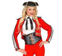 W WIDMANN MILANO Party Fashion, costume Matador, design elegante, giacca rossa, cintura nera scintillante, taglia comoda S, facile manutenzione, ampia scelta di accessori