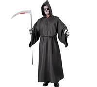 W WIDMANN MILANO Party Fashion - Costume da mietitore, tunica con cappuccio, Tristo Mietitore, becchino, costume di Halloween