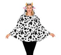 W WIDMANN MILANO Party Fashion - Costume da mucca, poncho con cappuccio, fattoria, animale, carnevale, festa a tema
