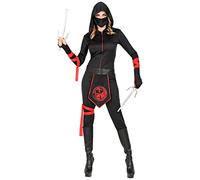 WIDMANN MILANO PARTY FASHION - 30052, Costume da ninja, tuta con cappuccio, maschera per il viso, cintura, cordicella per le gambe, combattere giapponese, feste a tema, carnevale, Multicolore, M