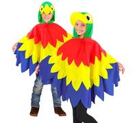 W WIDMANN MILANO Party Fashion - costume da pappagallo per bambini, poncho con cappuccio, uccello, costume da animale, costumi di carnevale