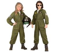 W WIDMANN MILANO Party Fashion - costume bambino da pilota di jet da combattimento, tuta, pilota, uniforme, costumi in maschera