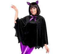 W WIDMANN MILANO Party Fashion - Costume da pipistrello con poncho | Con poncho e orecchie, taglia unica per adulti, costume per Halloween, Carnevale e feste a tema