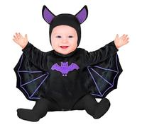 W WIDMANN MILANO Party Fashion - Costume da pipistrello o diavoletto per neonati, tutina in peluche con cappellino, travestimento per bambini Halloween, carnevale