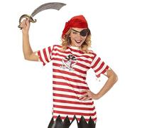 W WIDMANN MILANO Party Fashion - Costume da piratessa, maglietta, bandana, benda sull'occhio, pirata, corsaro