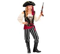 W WIDMANN MILANO Party Fashion - Costume da piratessa per bambini, 6 pezzi, set di costumi per bambine con accessori per Halloween e Carnevale