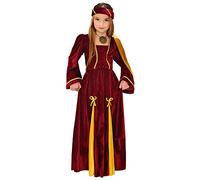 W WIDMANN MILANO Party Fashion - Costume da principessa medievale da bambina, composto da vestito e copricapo con velo, per carnevale e feste a tema