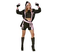 W WIDMANN MILANO Party Fashion - Costume da pugile da donna con accessori | Costume con top, pantaloncini, guantoni da boxe e cappotto con cappuccio - per Carnevale, feste sportive e a tema