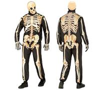 W WIDMANN MILANO Party Fashion - Costume da scheletro con maschera, completo per adulti, Halloween e Carnevale