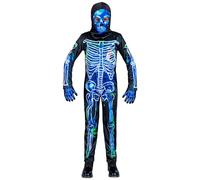 W WIDMANN MILANO Party Fashion - Costume da scheletro infestato per bambini, tuta con cappuccio e maschera, costume horror, travestimento di Halloween