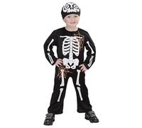 W WIDMANN MILANO Party Fashion - Costume da scheletro per bambini, tuta, copricapo, travestimento per Halloween