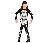 W WIDMANN MILANO Party Fashion - Costume da bambina scheletro, vestito, Halloween, carnevale, festa a tema