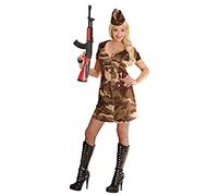 W WIDMANN MILANO Party Fashion - Costume da soldatessa, abito e berretto, colori mimetici, uniforme militare