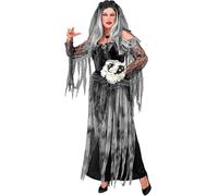 W WIDMANN MILANO Party Fashion - Costume da sposa morta, abito con velo, fantasma, zombie, travestimento Halloween