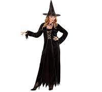 W WIDMANN MILANO Party Fashion - Costume da strega, vestito e cappello, nero, mago, festa a tema, carnevale, Halloween