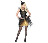 W WIDMANN MILANO Party Fashion - Costume da strega di mezzanotte, abito, guanti senza dita, mini cappello, maga, Halloween