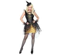 W WIDMANN MILANO Party Fashion - Costume da strega di mezzanotte, abito, guanti senza dita, mini cappello, maga, Halloween