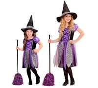 W WIDMANN MILANO Party Fashion - Costume da strega per bambini | Con abito e cappello da strega, maga per Carnevale, Halloween, feste a tema fiabesco
