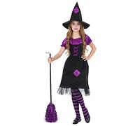 W WIDMANN MILANO Party Fashion - costume da strega per bambini, vestito, cappello da strega, fiaba, costume in maschera, Halloween