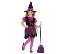 W WIDMANN MILANO Party Fashion - Costume da strega per bambini, vestito, cappello, maga oscura, Halloween, Carnevale, festa a tema