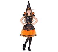 W WIDMANN MILANO Party Fashion - Costume da strega per bambini, vestito e cappello, mago, maga, Halloween