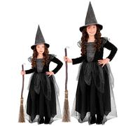W WIDMANN MILANO Party Fashion - Costume da strega per bambino, abito lungo fino a terra e cappello da strega, mago, maga, costume da fiaba