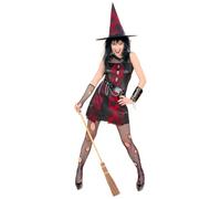 W WIDMANN MILANO Party Fashion - Costume da strega punk, abito, bracciale e cappello, per Halloween