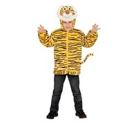W WIDMANN MILANO Party Fashion - Costume da tigre in peluche per bambini, giacca con cappuccio, costume da animale