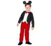 W WIDMANN MILANO Party Fashion - Costume da topo per bambini, frac con gilet, pantaloni, papillon, orecchie, costume da animale per carnevale