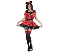 Widmann Costume da Sexy Topolina Minnie Mouse Donna Vestito a Pois con Orecchie