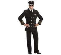 W WIDMANN MILANO Party Fashion - Costume da ufficiale della Marina, giacca, colletto, pantaloni, cappello, marinaio, capitano, uniforme