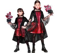 W WIDMANN MILANO Party Fashion - Costume da vampiro per bambino, abito e collana, gotico, succhiasangue, contessa dark