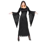 W WIDMANN MILANO Party Fashion - Costume dark queen, abito con cappuccio, strega, regina gotica, Halloween, carnevale