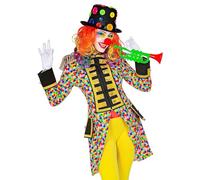 W WIDMANN MILANO Party Fashion - frac da sfilata, arcobaleno, CSD, direttore di circo, uniforme da guardia, clown, showgirl, costume da carnevale