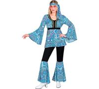 Widmann The 60s Fashion - Blue Mandala (Shirt, Pants, Headband) (M) Turquoise /